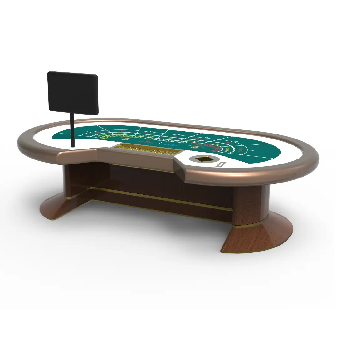 Mesa de cassino de bacará de madeira oval Macaumr