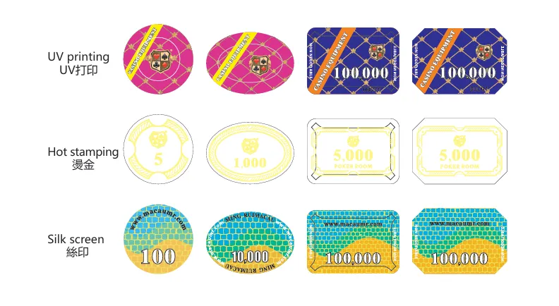 Various acrylic chip printing processes
