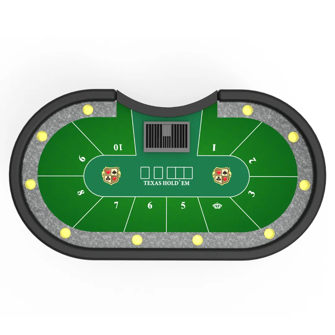 10 Player Professional Texas Holdem Poker Table With Oval Metal Bumper