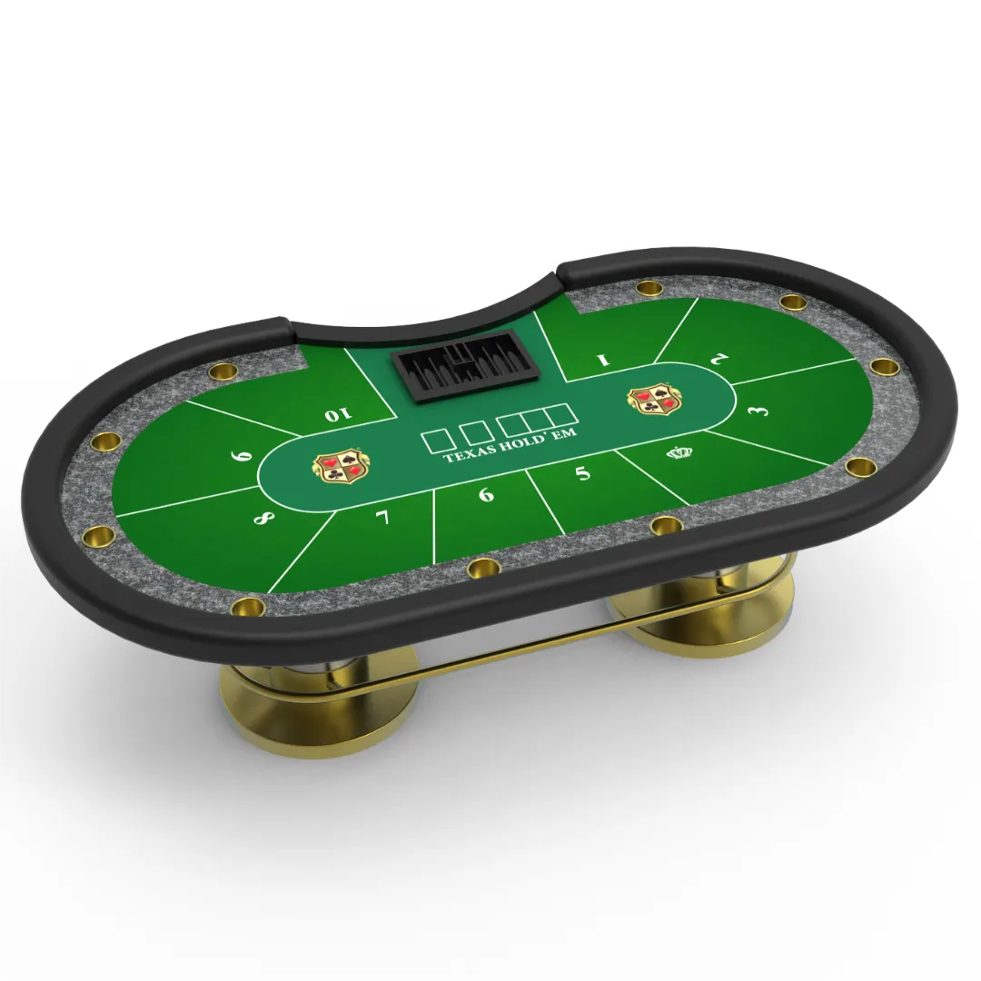 10 Player Professional Texas Holdem Poker Table With Oval Metal Bumper