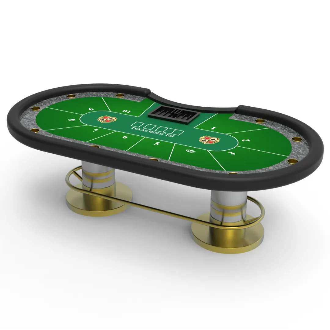 10 Player Professional Texas Holdem Poker Table With Oval Metal Bumper