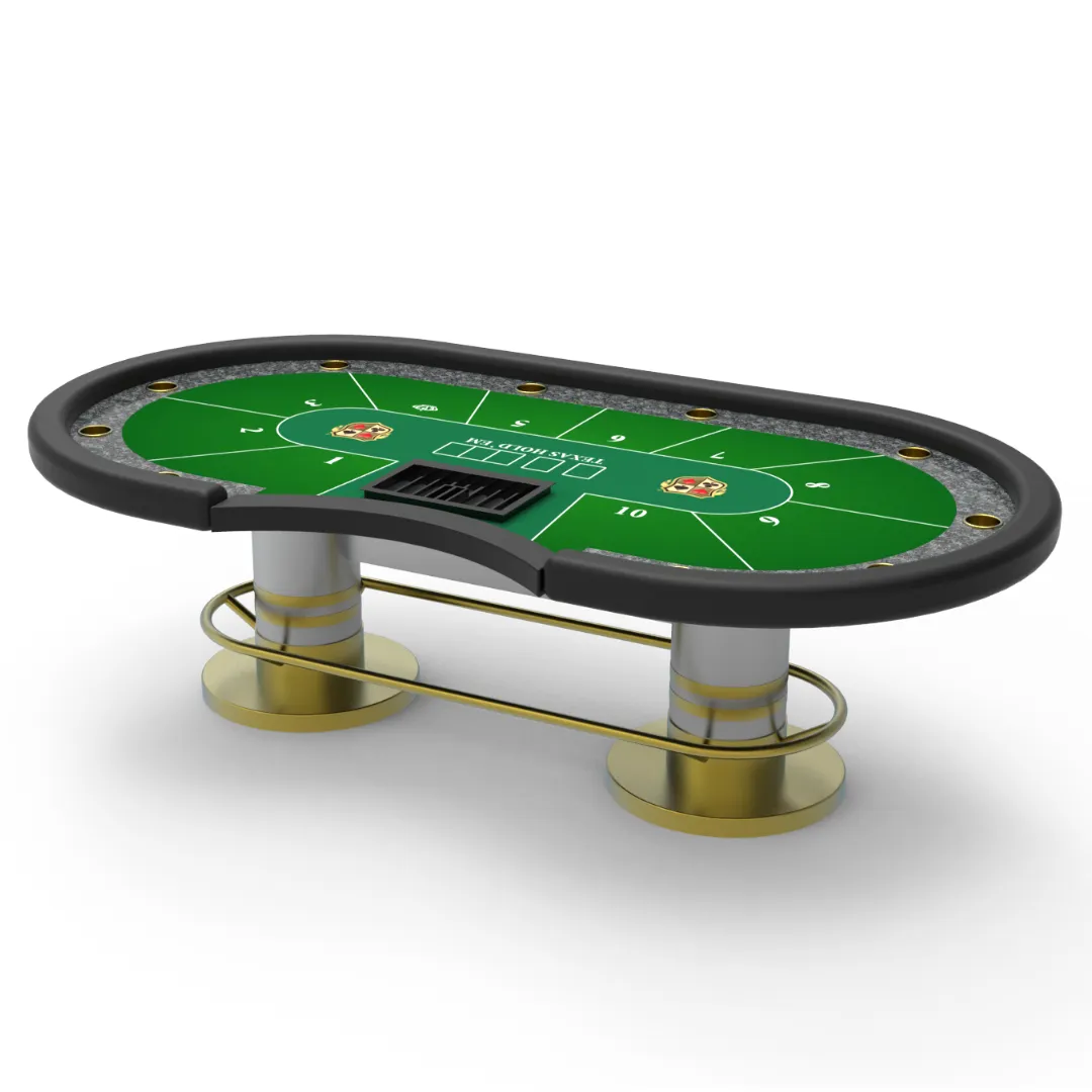 10 Player Professional Texas Holdem Poker Table With Oval Metal Bumper