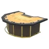 Hexagon Blackjack Poker Table With Racetrack & Metal Leg Rest Hexagon Blackjack Poker Table With Racetrack & Metal Leg Rest