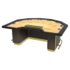 Hexagon Blackjack Poker Table With Racetrack & Metal Leg Rest Hexagon Blackjack Poker Table With Racetrack & Metal Leg Rest