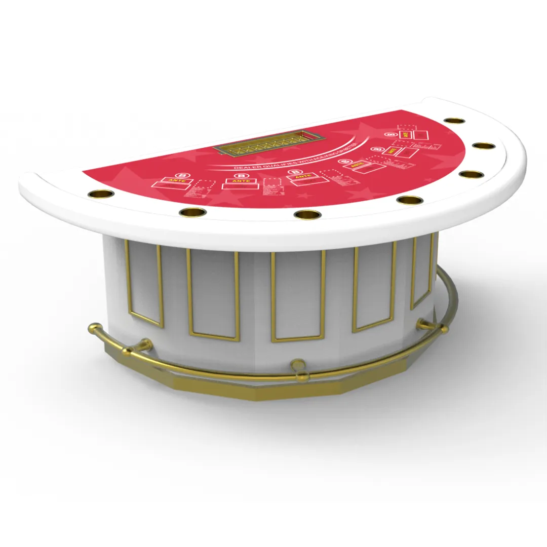 Halfronde luxe blackjacktafel met witte landingsbaan