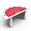 Halfronde luxe blackjacktafel met witte landingsbaan Halfronde luxe blackjacktafel met witte landingsbaan