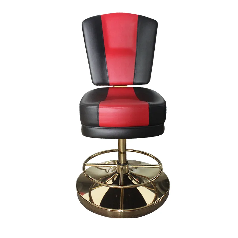 Silla de tragamonedas ajustable de lujo de casino con diseño ergonómico y base de disco dorado