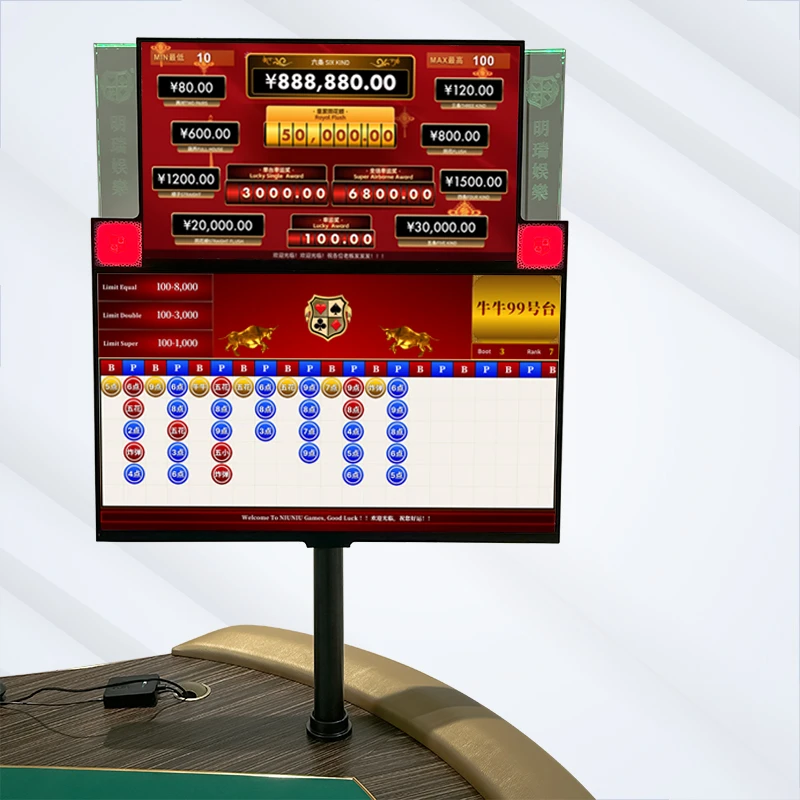 Double-sided baccarat niu niu trend display dual-screen jackpot ¥500,000-$1,000,000 banker player road green edge lighting