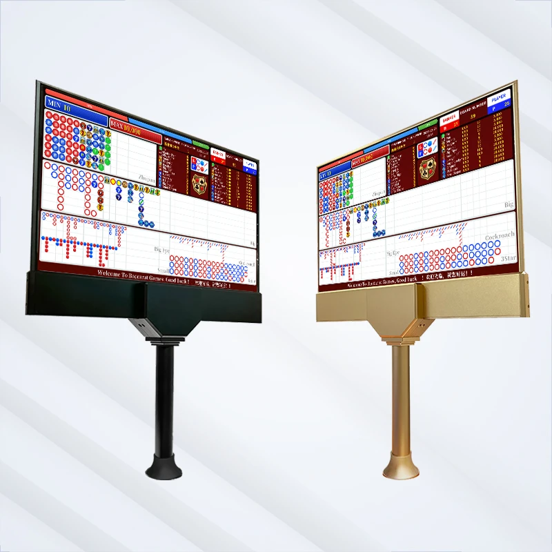 Dual-side ultra-thin casino baccarat roadmap display gold and black stands 32 inch big road bead plate views