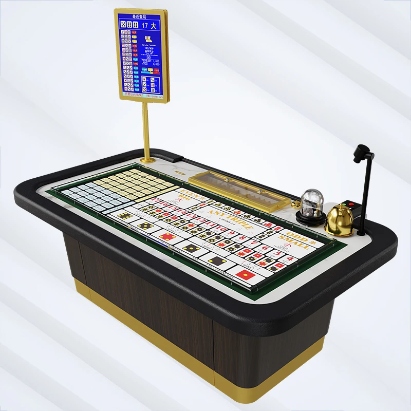 Hoogwaardige professionele casino Sic Bo-tafel – aanpasbaar ontwerp met uitgebreide inzetmogelijkheden en LED-display met recente worpgeschiedenis.