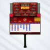 Multi-game casino dual-screen jackpot displays baccarat niu niu san gon dragon tiger green LED strips gold pedestals big road