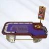 Premium customizable roulette table with elegant purple felt, gold hardware, electronic result display and built-in chip tray