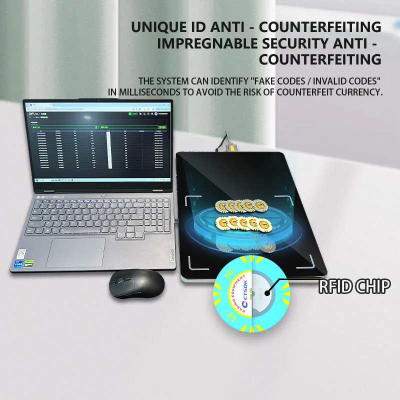 RFID chip authentication device for casino chip fraud prevention