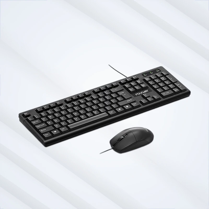 Rounder keyboard and mouse set for casino cage workstation input