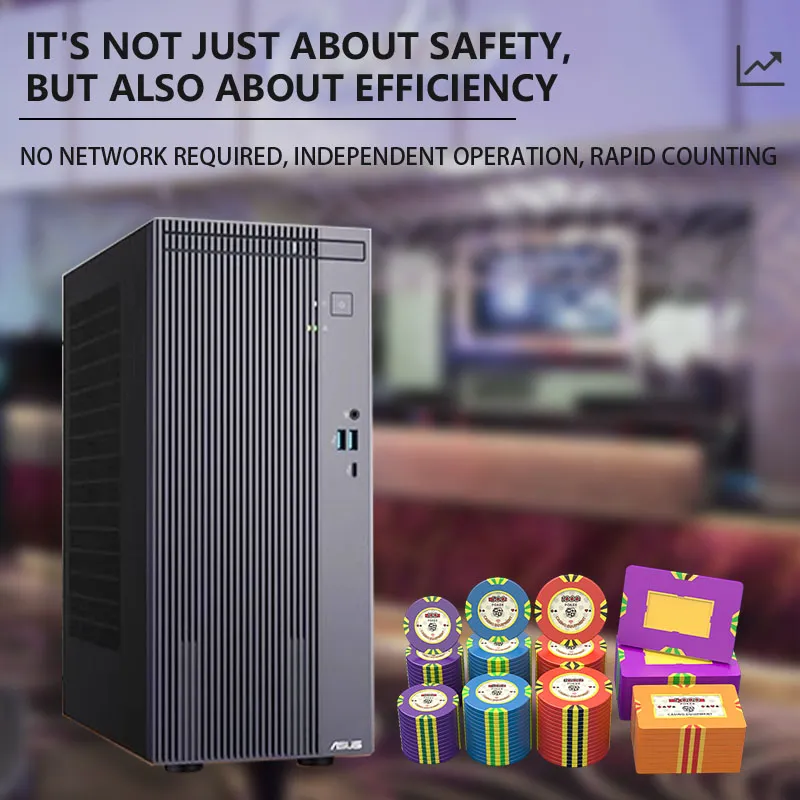Standalone RFID chip reader for fast casino chip counting and verification