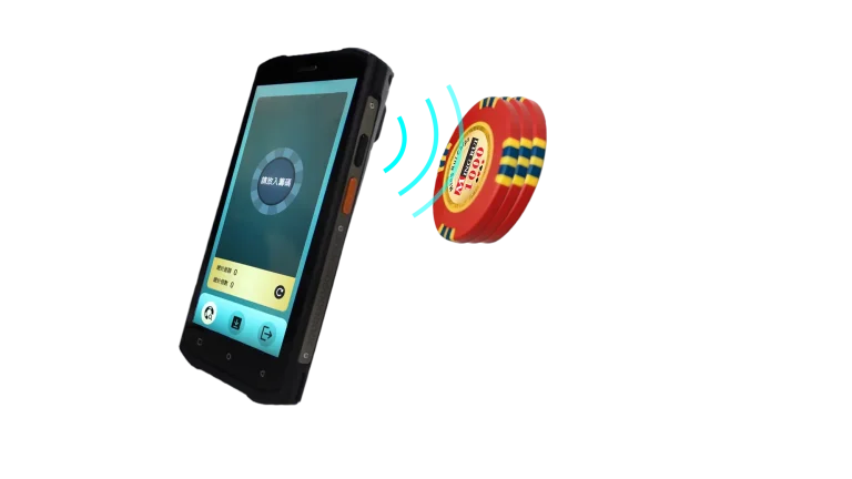 Portable RFID chip reader for mobile casino floor verification