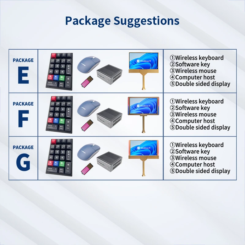 EC08-V1 Sistema roadmap Dragon Tiger - pacchetti EG fronte/retro con tastiera wireless, mouse e mini PC
