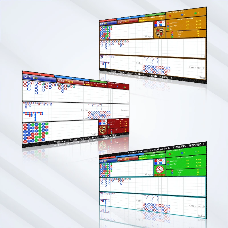 EC08-V1 Dragon Tiger Roadmap System multi-theme real-time Big Road Bead Plate derived patterns casino electronic display software