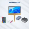 Opzioni hardware del sistema San Gong Road Map: display Windows 11, tastiera wireless, mouse e mini PC per il tabellone segnapunti del baccarat a tre carte del casinò.