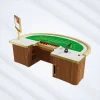 VIP-Casino-Baccarat-Pokertisch aus Massivholz, grüne Filzeinsätze für Banker und Spieler, Touchscreen-Display