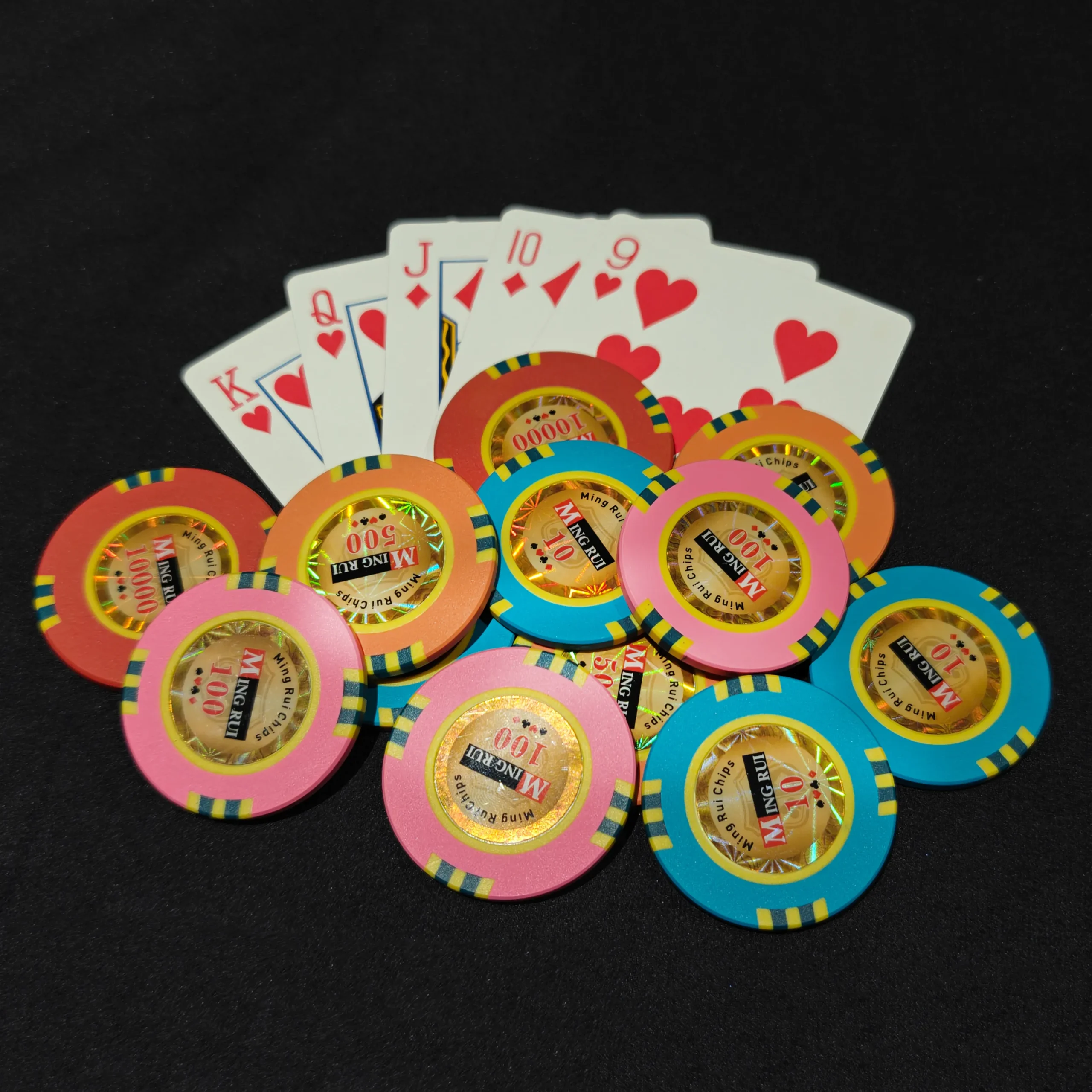 Etiquetas holográficas personalizadas Macaumr para fichas de póker de arcilla compuesta de casino
