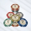 RFID Clay Composite Poker Chips Heavy clay composite chips with bold white stripe edge design. RFID Clay Composite Poker Chips Heavy clay composite chips with bold white stripe edge design.
