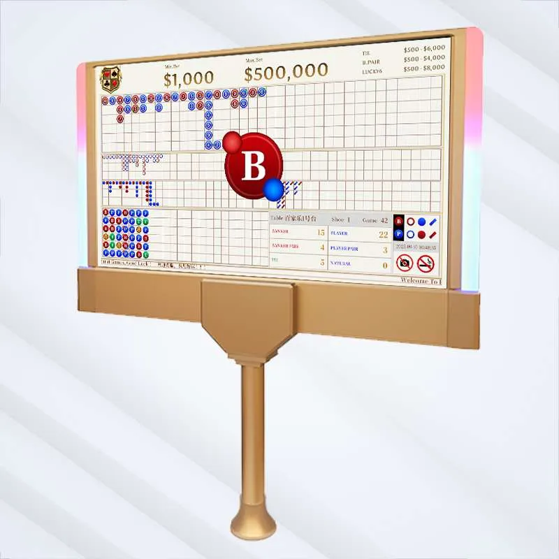 DY-LED08 display showing a Banker result animation, angled view